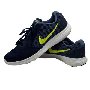 Nike Revolution 3 Men's Running Shoes Navy Volt Mesh Size US 13
